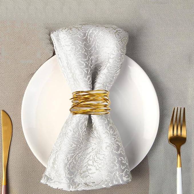 Gold Napkin Rings - 24 PCS Metal Napkin Rings(Twisted Wire) Napkin Holders Buckles for Family