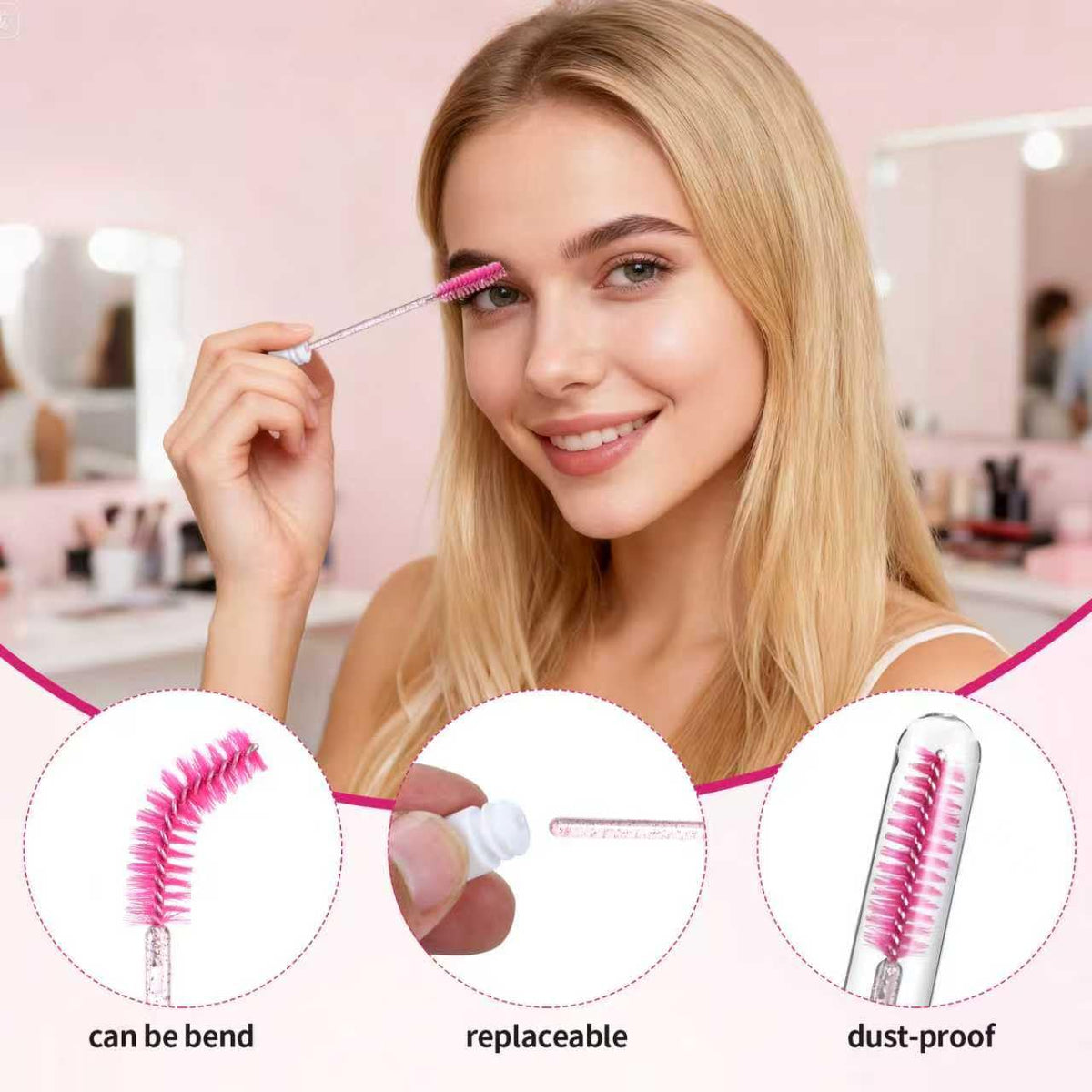 100 Pcs Lash Shampoo Bottle Brushes Set 20 Empty Foam Pump Dispensers 20 Label Stickers 20 Mascara