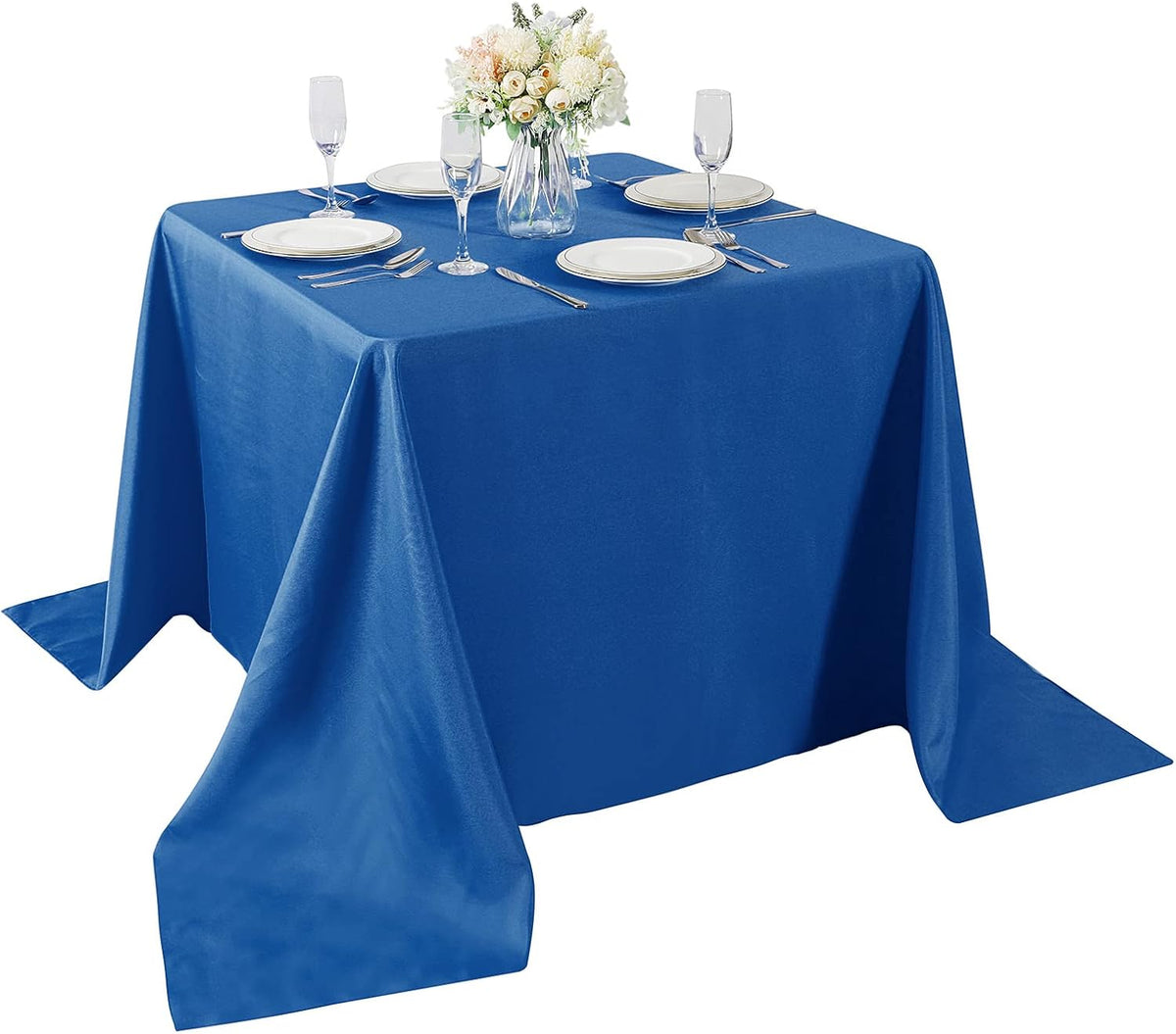 Cupuamon Square Tablecloth 90x90 inch Washable Polyester Fabric Table Cloth for Wedding Party