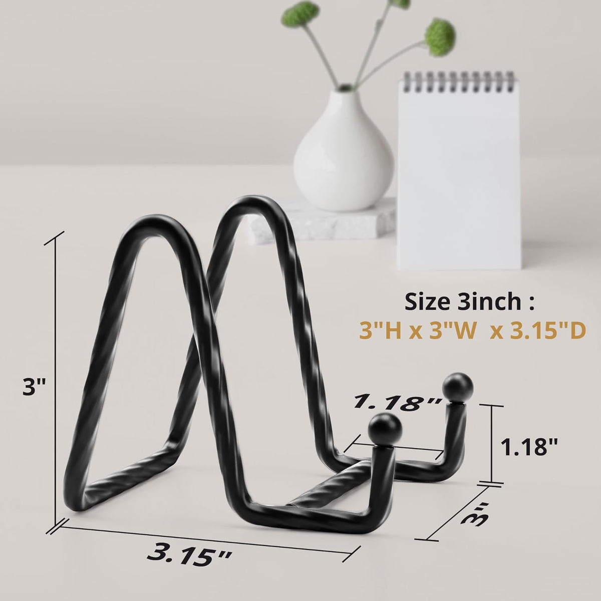 Picture Stands for Display 3 Pack 3 Inch Plate Stands for Display - Black Metal Decorative Plate