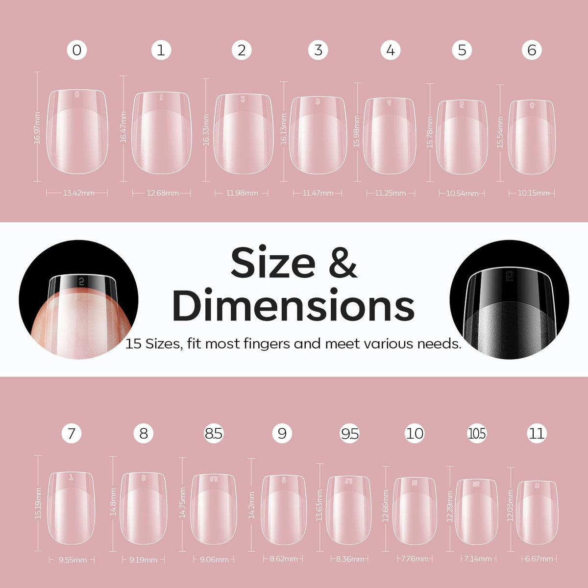 Modelones Extra Short Square Fake Nail Tips - 510Pcs Gel Tips Pre-shaped Half Matte Full Cover
