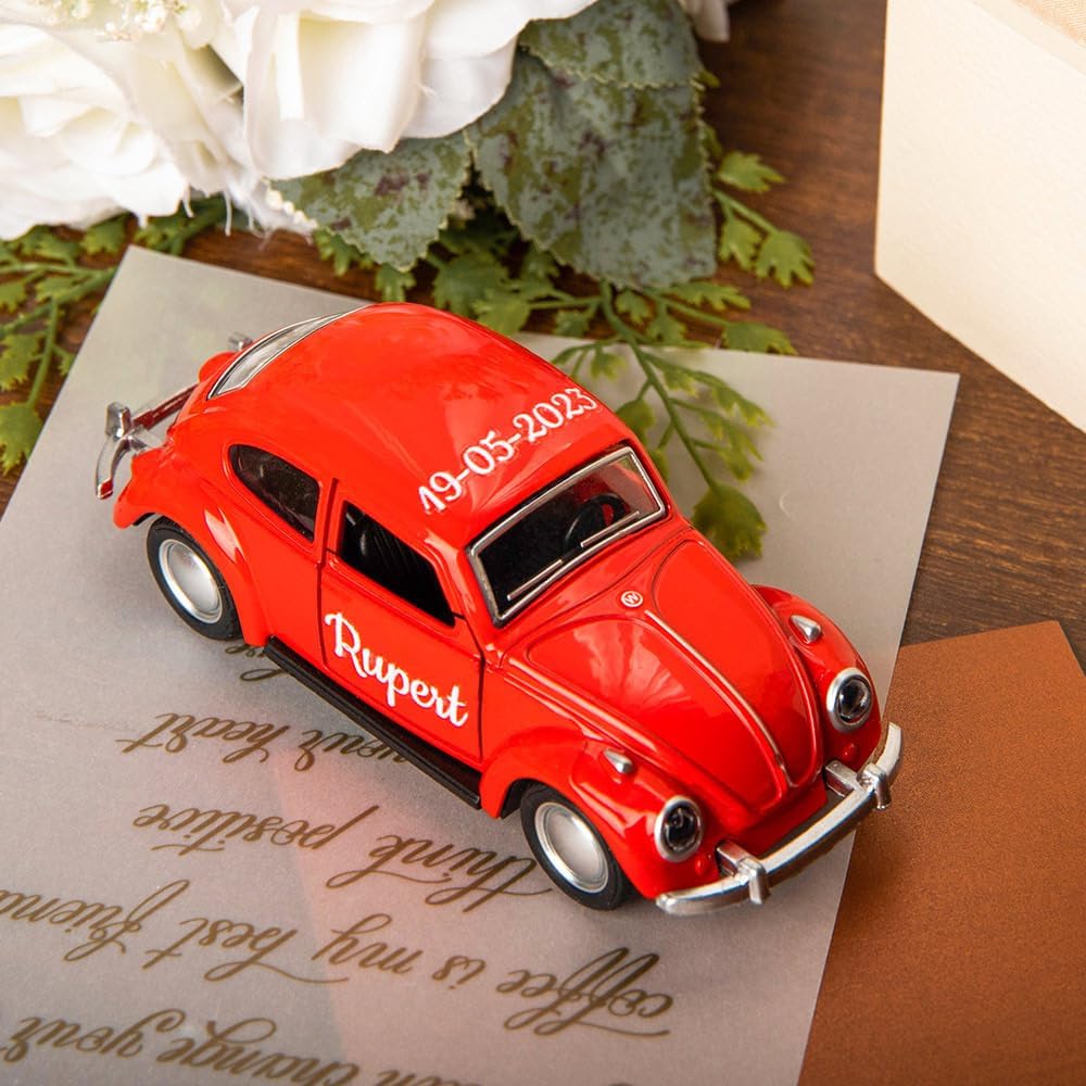 callie Personalized Wedding Decor, Custom Cute Wedding Car Model with Name and Date, Wedding