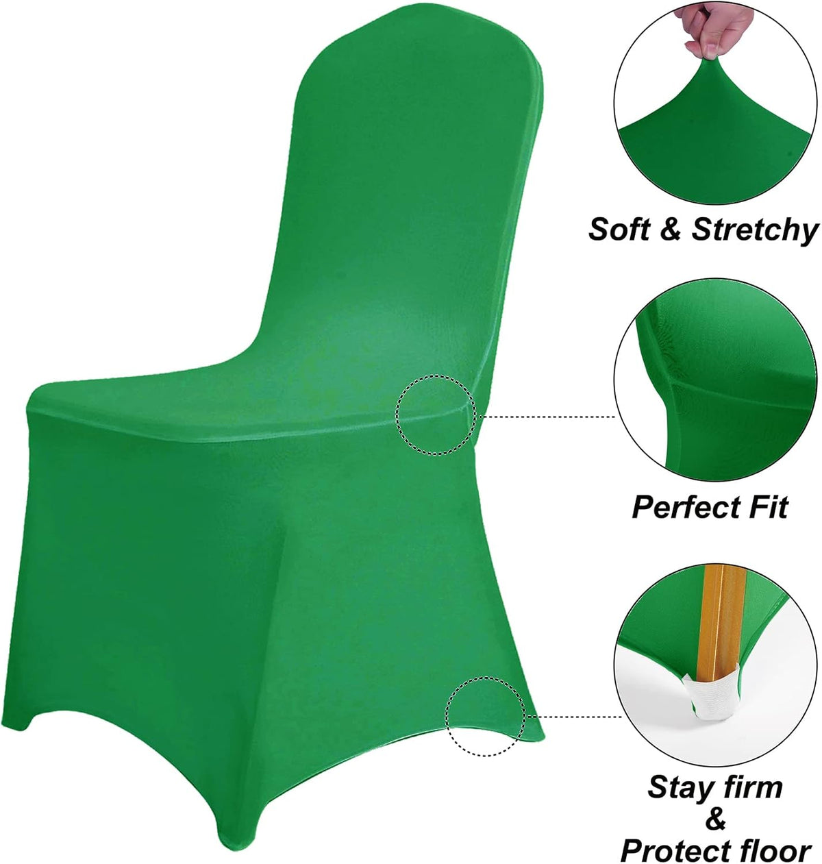 SUPERO Waterproof Spandex Chair Cover 25PCS, Stretch Dining Chair Covers, Polyester Outdoor Chair