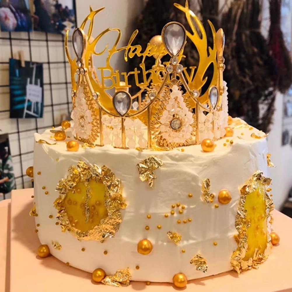 Edible Bright Gold Sugar Pearls Candy Sprinkles 120G/ 4.23Ounce Baking Cake Sprinkles Cupcake and