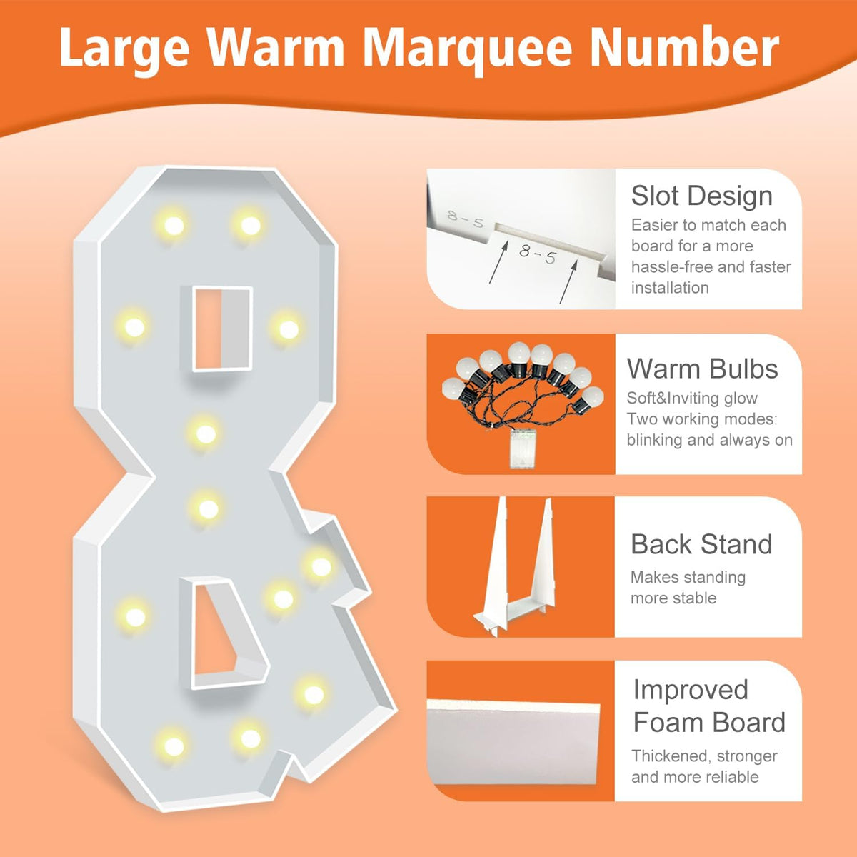 4FT Marquee Light Up Letters &, Big Mosaic Marquee Letters for Party, 4 Feet Tall Giant Letter Sign