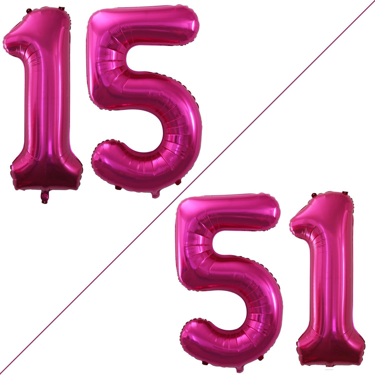 GOER Number 15 Balloons for 15th Birthday Sweet 15 Party Decorations,42 Inch Jumbo Foil Helium 51