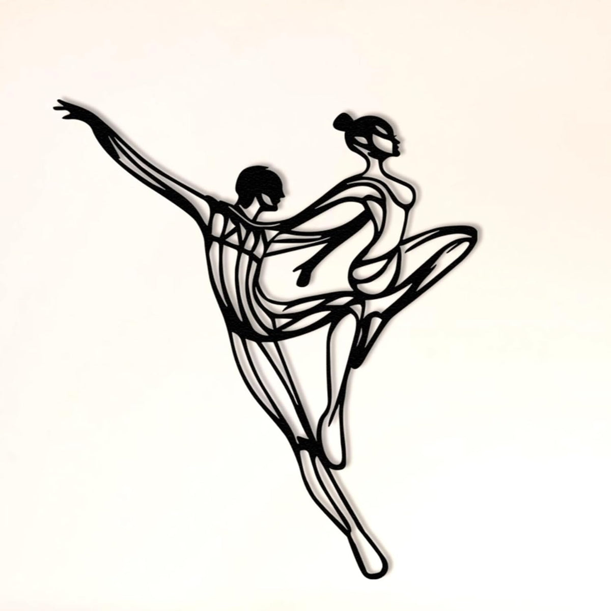 Wita Home Dancing Couple Metal Wall Art, Modern Minimalist Line Art Sculpture, Over the Bed Home