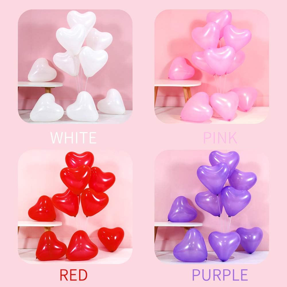 50 6-inch Purple Color Heart shaped Latex Balloons for Valentines Day,Propose Marriage,Wedding