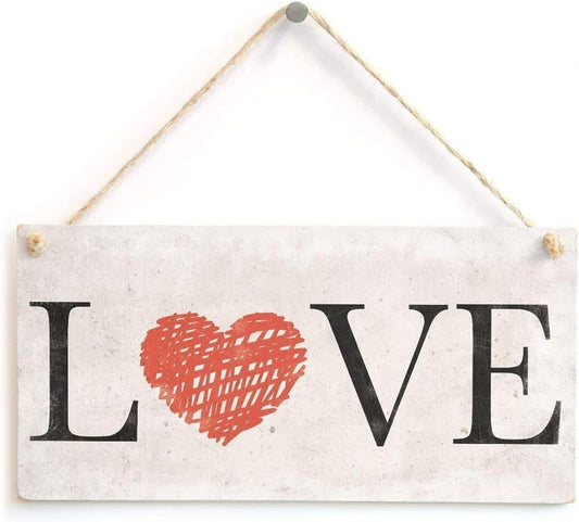 Rustic Wooden Signs Love Romantic Anniversary Valentines Day Wedding Signs Love Heart Design Sign