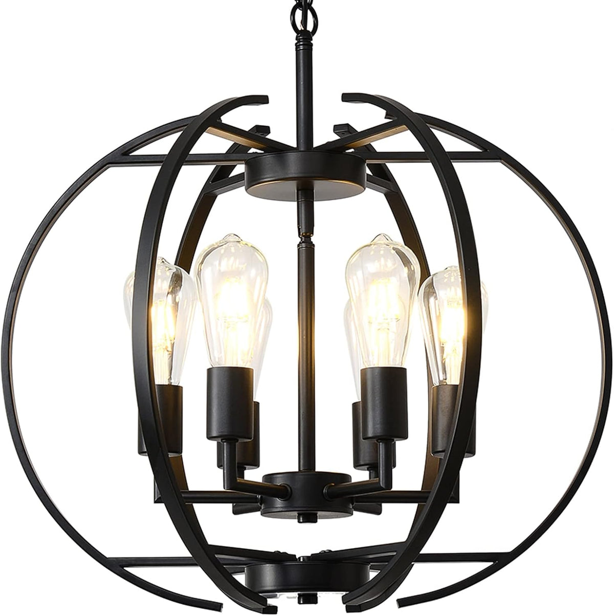 Pendant Lights Globe Black Chandeliers Lighting, Hallway Light Fixtures Ceiling Adjustable Hanging