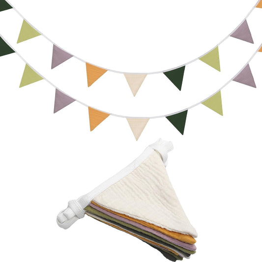 Oudain 15.5 ft Pennant Banner Flags, 2 Pcs Nursery Garland Triangle Bunting Flag Baby Banner for