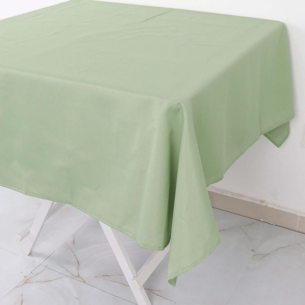 Efavormart 54x54 Sage Green Wholesale Linens Seamless Polyester Square Linen Tablecloth for Wedding