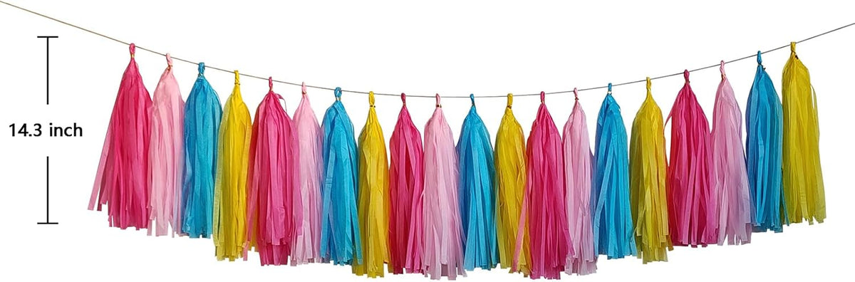 ZOOYOO Tassel Garland Tissue Paper Tassel Banner,Table Decor,DIY Kits for Various Party, Tassels