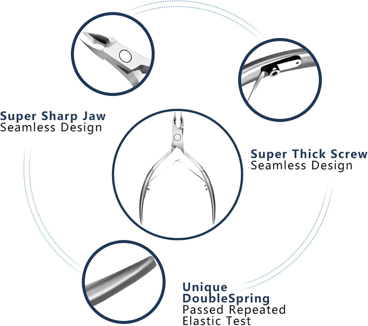 Cuticle Trimmer Cuticle Nippers, Durable Cuticle Cutter, Salon Toe Nail Cuticle Clippers, Stainless