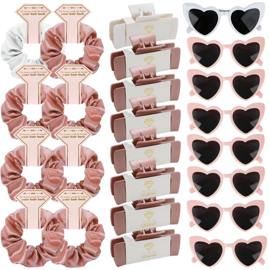 Bridesmaid Scrunchies Proposal Gifts 4.1inch square Hair Claws Bachelorette Hair Clip heart