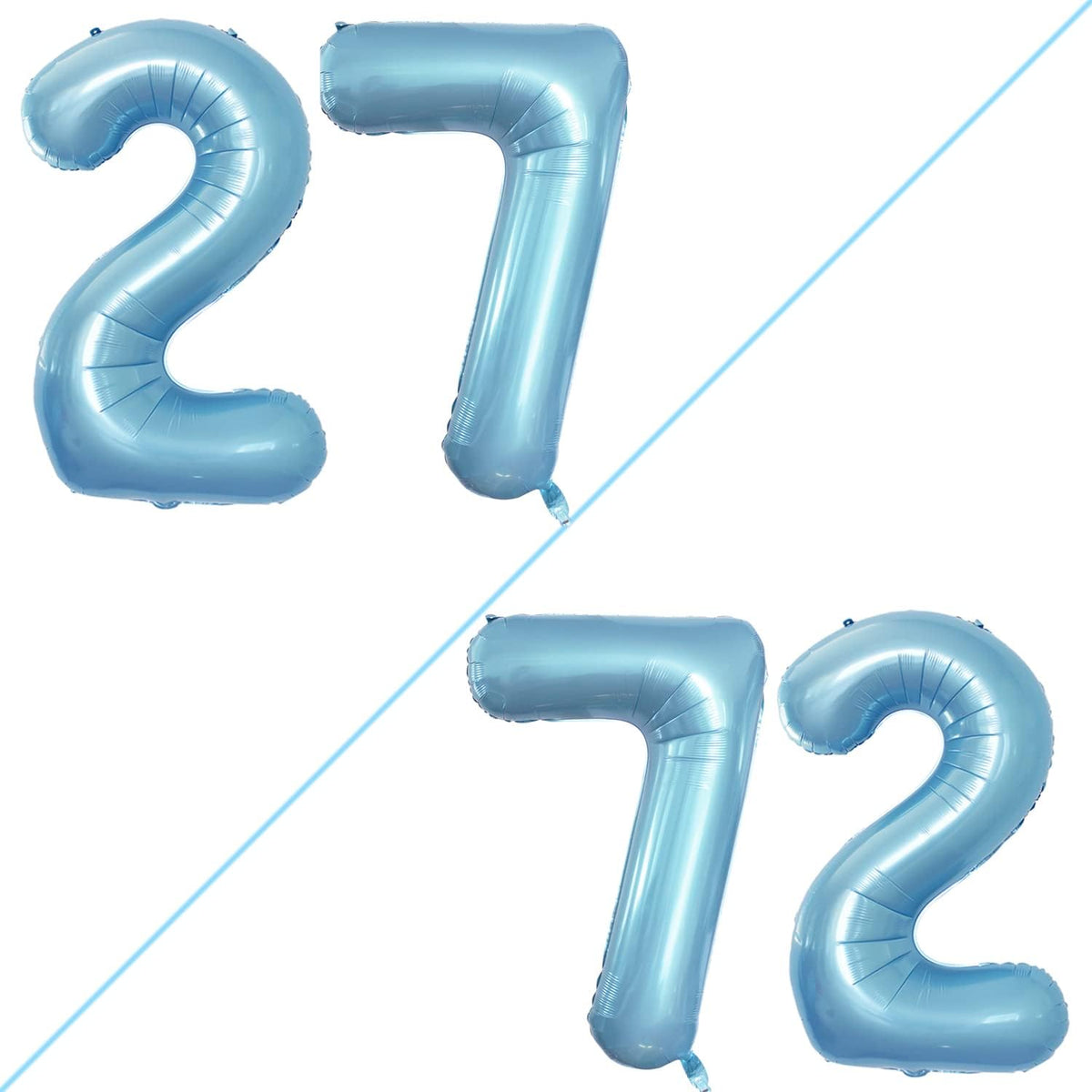 GOER Number 27 Balloons for 27th Birthday Party Decorations,42 Inch Jumbo Foil Helium 72 Balloons