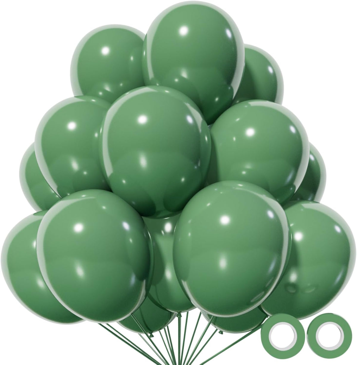 110Pcs Dark Sage Green Balloons Latex Party Balloons 12 inch Round Helium Balloons for Dark Sage