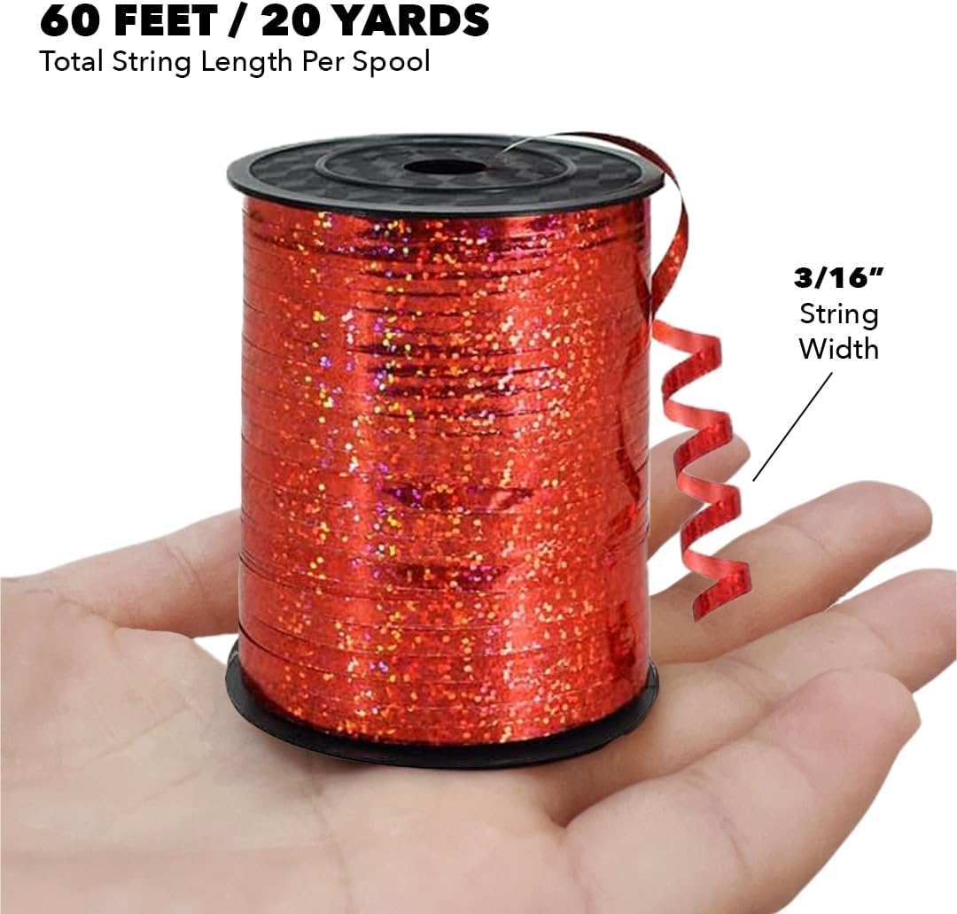 GIFTEXPRESS 12 Rolls Glitter Curling Ribbons Assortment for Balloon, Christmas, Gift Warp, Birty