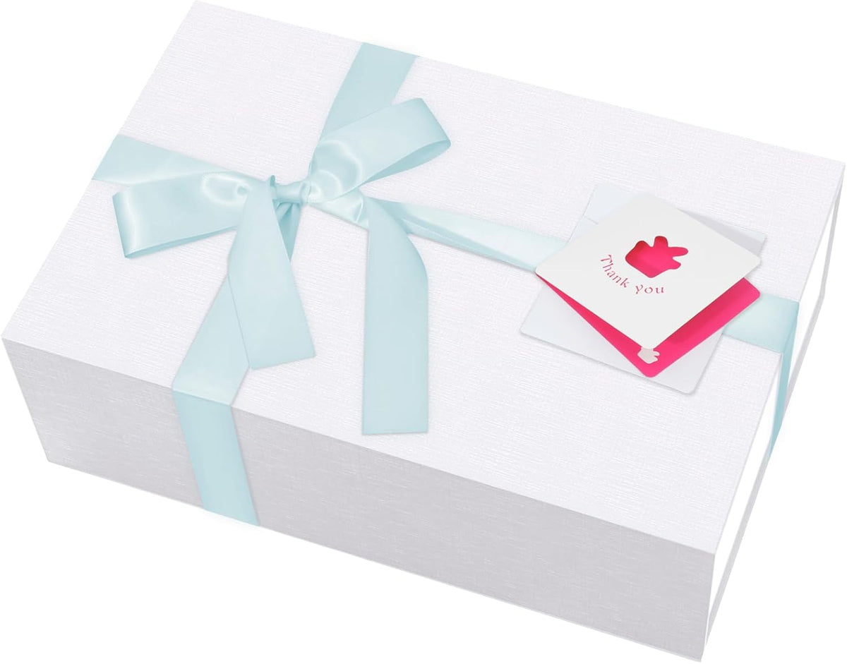Large White Gift Box,13.75"x9"x4.5", Gift Boxes with Magnetic Lids for Presents Closure Gift