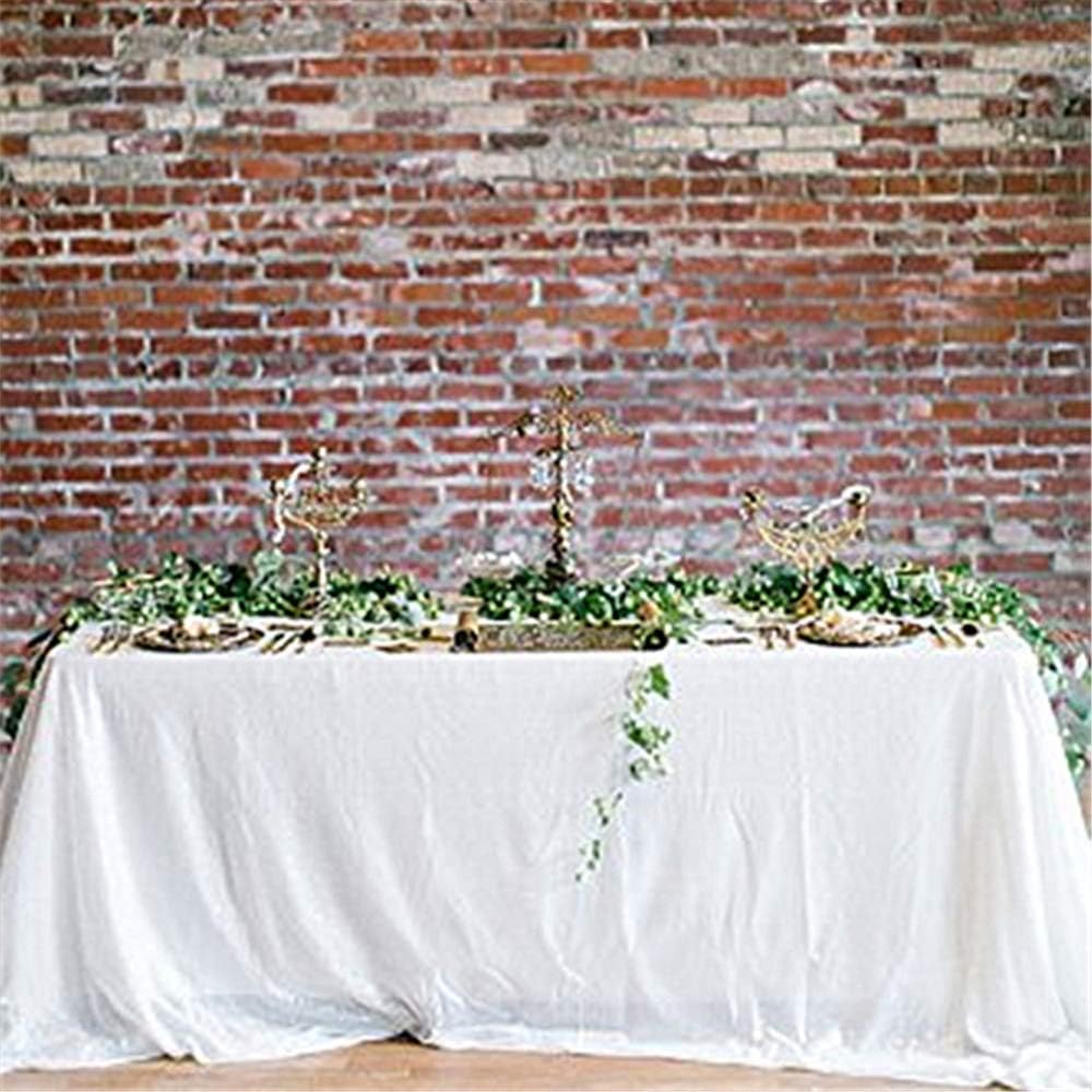 QueenDream Sparkly Sequin Tablecloth - White Table Cloth 50x80 Inches Rectangle Table Overlay