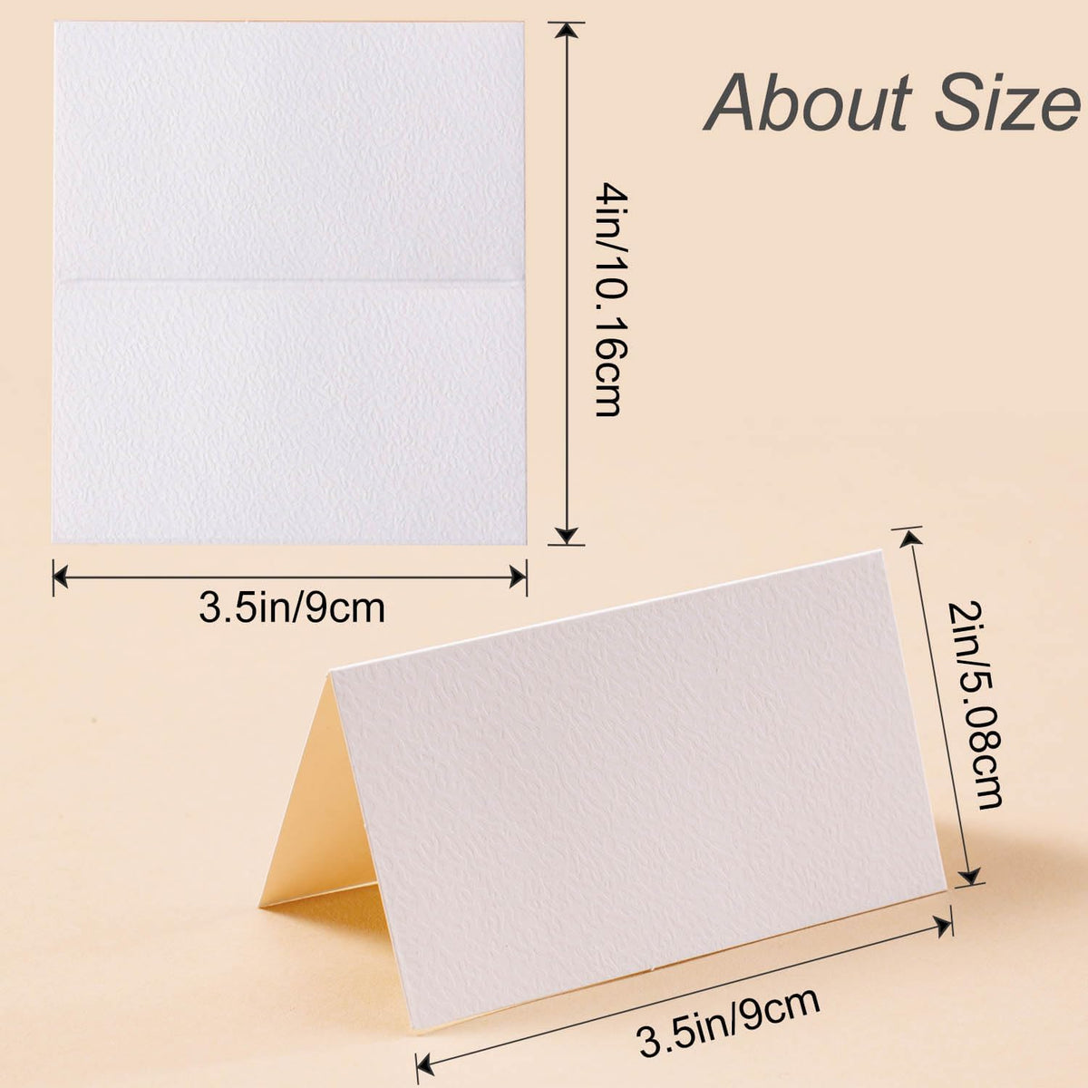 60 Pcs Premium Place Cards, 2x3.5in Small Tent Cards, Blank Fillable Banquet Seat Cards, Name