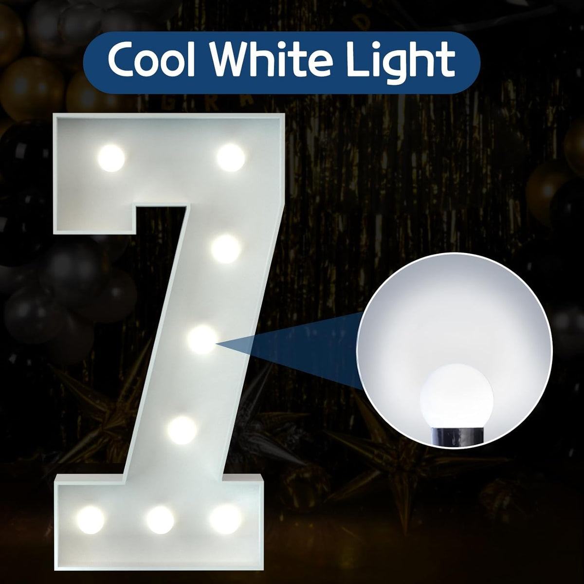 Marquee Numbers 3 Feet Tall Big Light Up Numbers 7th 17th 70th Happy Birthday Decorations Girl Boy