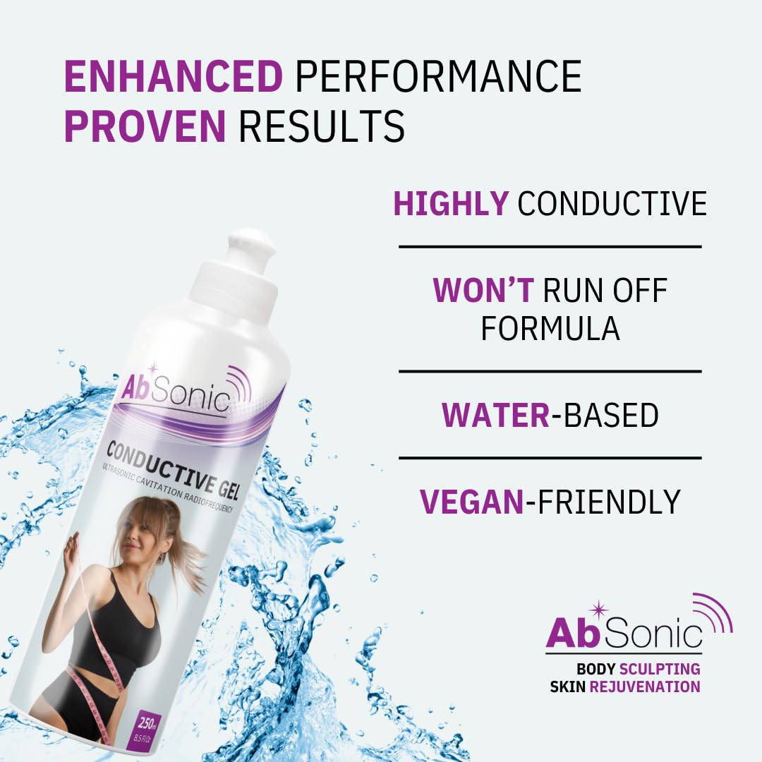 Absonic Conductive Gel for Cavitation & Microcurrent – Gel for Facial Rejuvenation, Body Sculpting