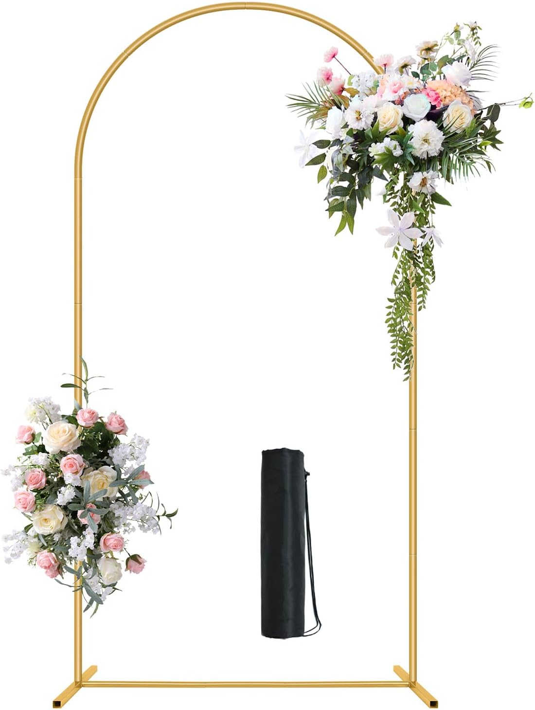 Metal Arch Backdrop Stand 7.2FT Gold Wedding Balloon Arched Backdrop Stand Square Arch Frame for