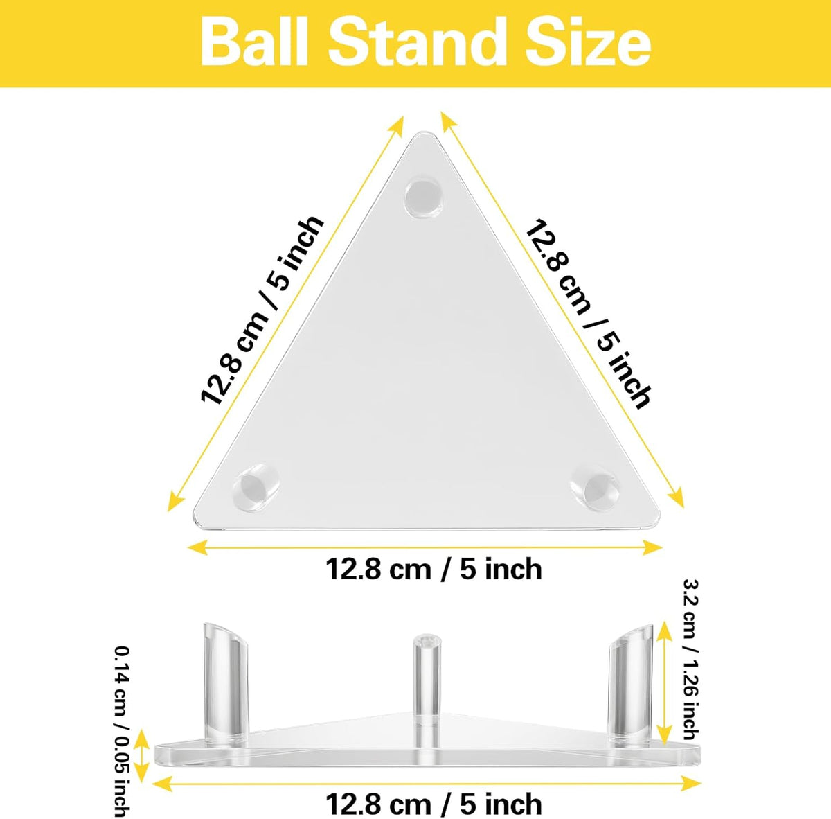 Ball Display Stand with Card Display Stand, Transparent Acrylic Sleek Holder for Different Size