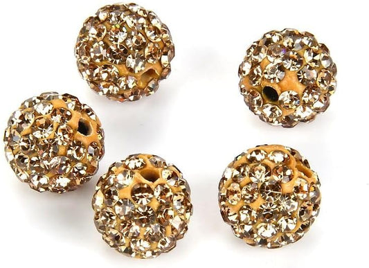 100pcs Adabele Grade A Suncatcher Crystal Rhinestone Pave Loose Beads 8mm Crystal Golden Shadow