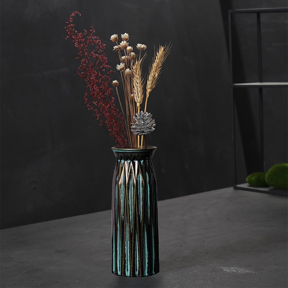 Bronze Antique Vase, 12 Inches Vintage Glass Vase Rustic European Unique Chic Style for Tabletop