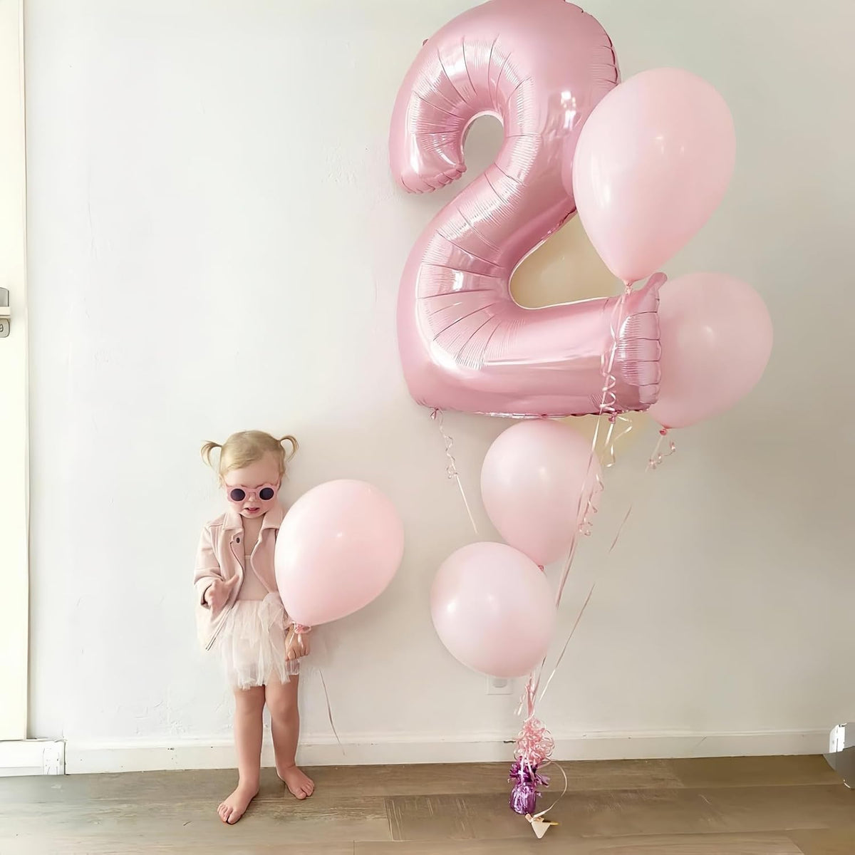 40" Balloon Number 0 Pastel Pink, Large Foil Pink Number Balloons Set 0-9 for Girls, Light Pink 0