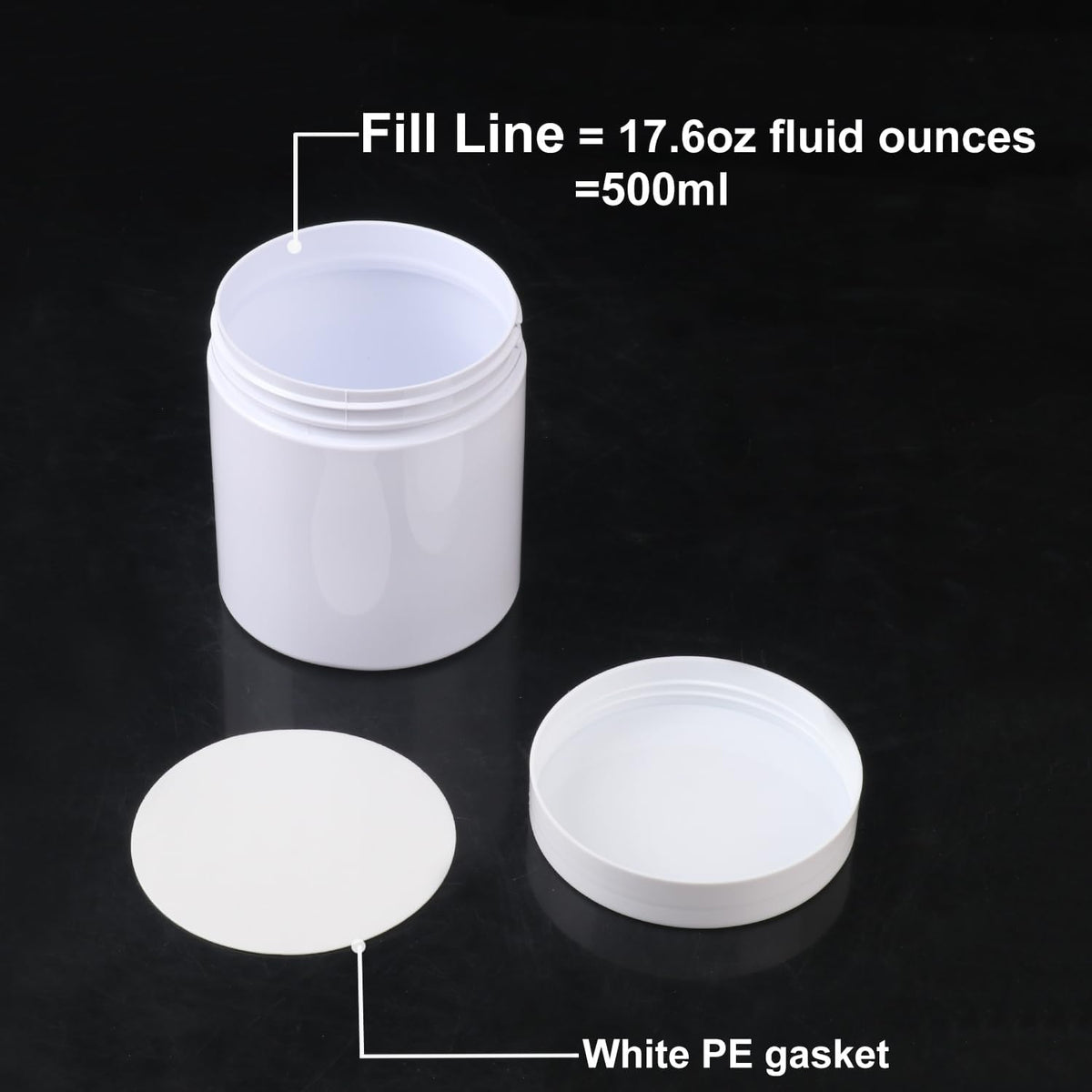 26 Packs 16 OZ White Plastic Jars with Lids, Body Butter Containers, Cosmetic Containers jars with