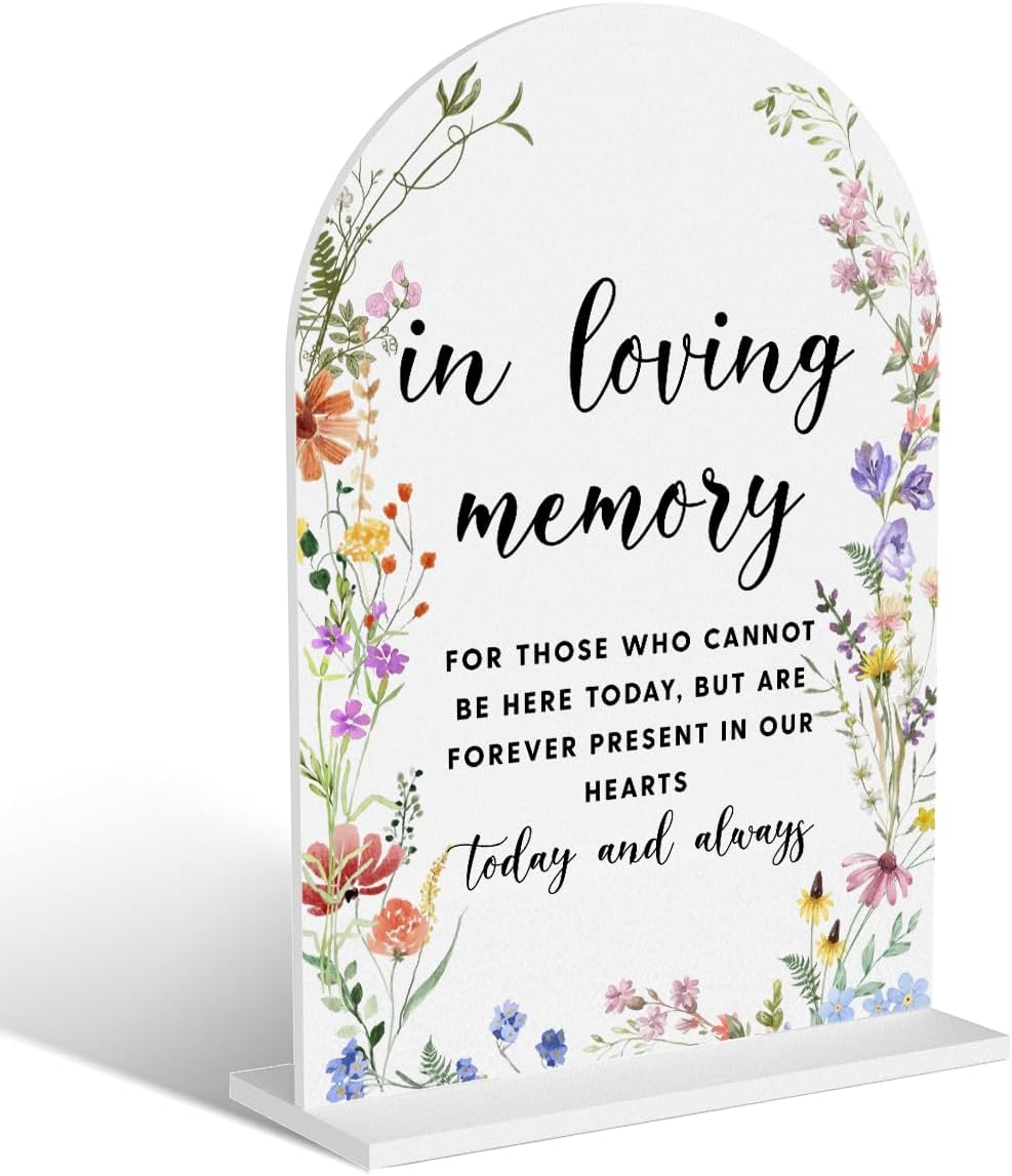 Acrylic Wedding Signs, In Loving Memory Signs for Marriage Reception, Bridal Shower Decorations