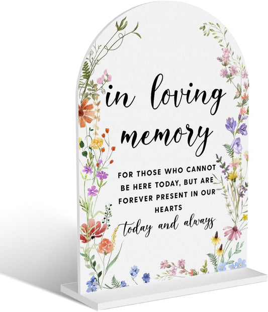 Acrylic Wedding Signs, In Loving Memory Signs for Marriage Reception, Bridal Shower Decorations