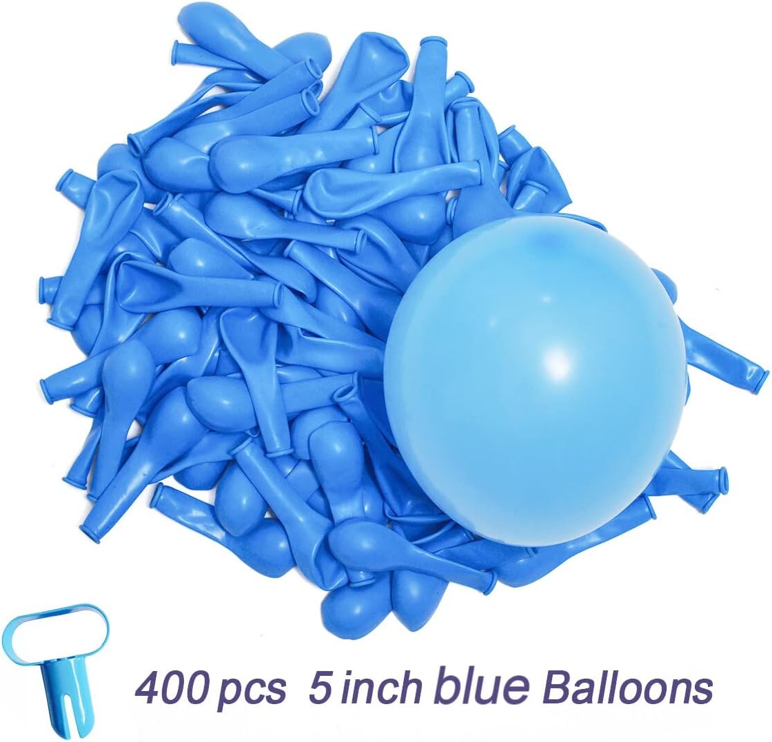 400 Pack Light Blue 5 Inch Latex Small Balloons Bulk Balloon for Birthday Wedding Bridal Baby