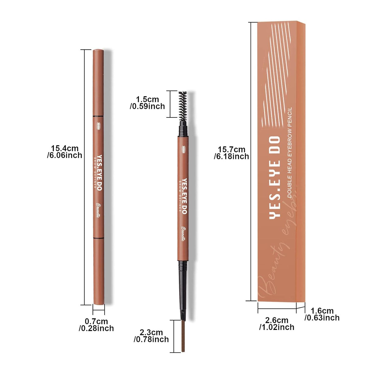 Blonde Eyebrow Pencil, Double Head Blonde Brow Pen with Brush, Auto Micro Eye Brow Makeup Pen for