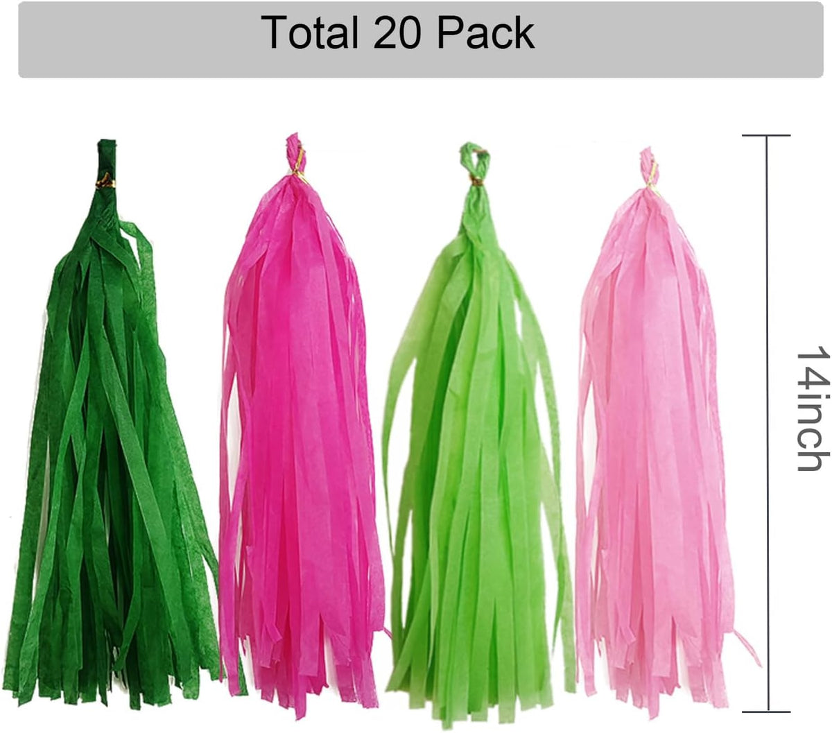 GAKA Pink and Green Paper Tassel Party Tassel Garland Banner for Theme Party Birthday Wedding