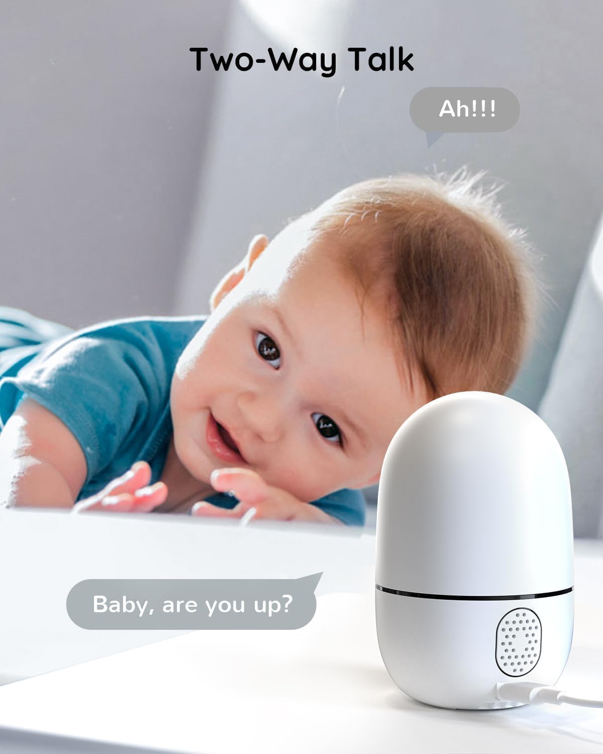 virtavo XD1 Indoor Security WiFi Camera, No Subscription Required, Dual-Lens 360° PTZ Baby Monitor