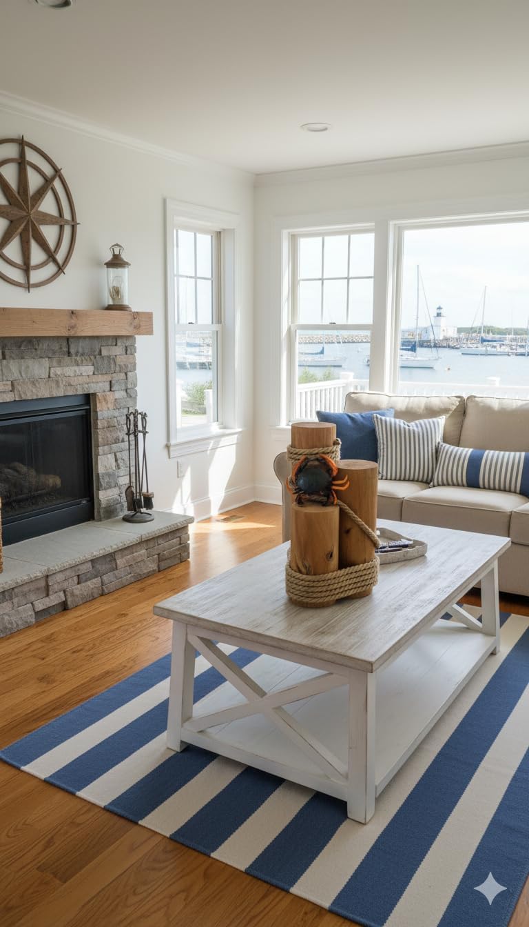 Set of 3 Nautical Wood Piling Decorations – Real Wooden Pier Posts for Coastal, Marine, or Nautical