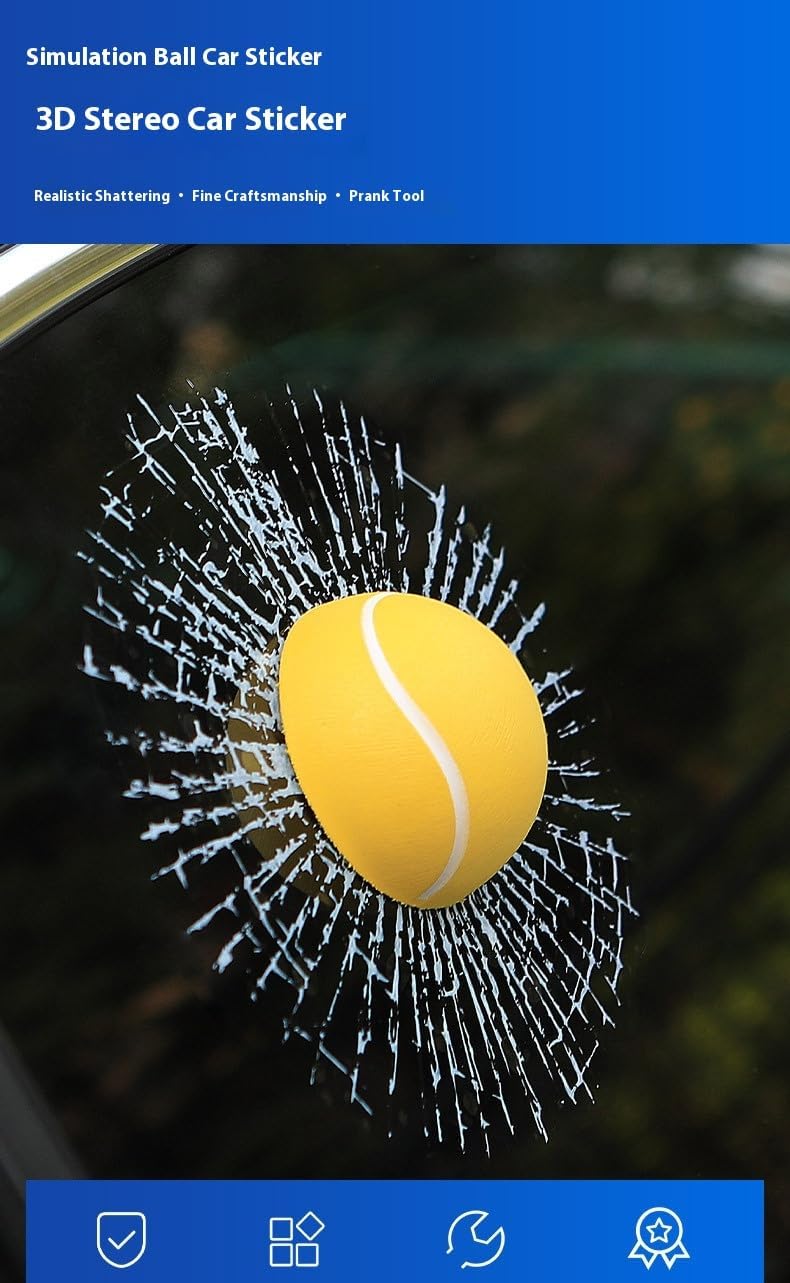 Car 3D elf Ball car Sticker, car Window Funny Creative Decorative Sticker(18cmx18cmx3cm) (White