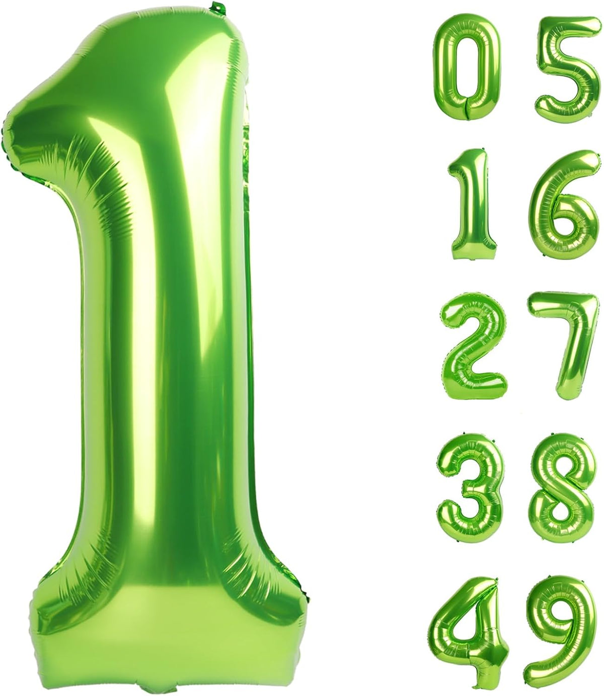 Light Green Number 1 Balloon 40 inch, Number 1 Birthday Balloons for Boy Girl, Light Green Foil One