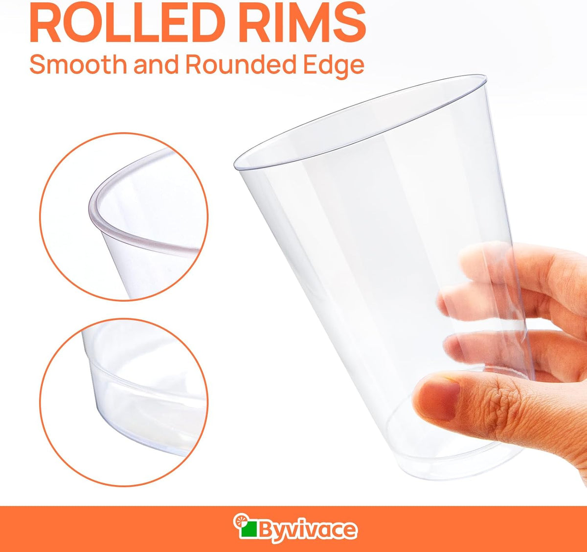 100Counts 12 OZ. Hard Plastic Cups Fancy Disposable Cups for Party, 12 Ounce Clear Elegant Wedding