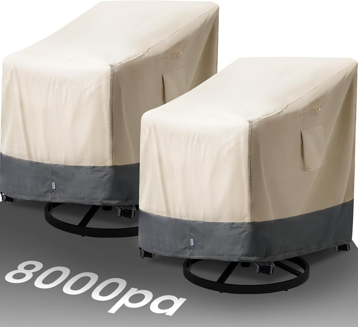Extra Heavy Duty Patio Chair Covers Waterproof - 2 Pack Patio Furniture Seat Covers for Outdoor