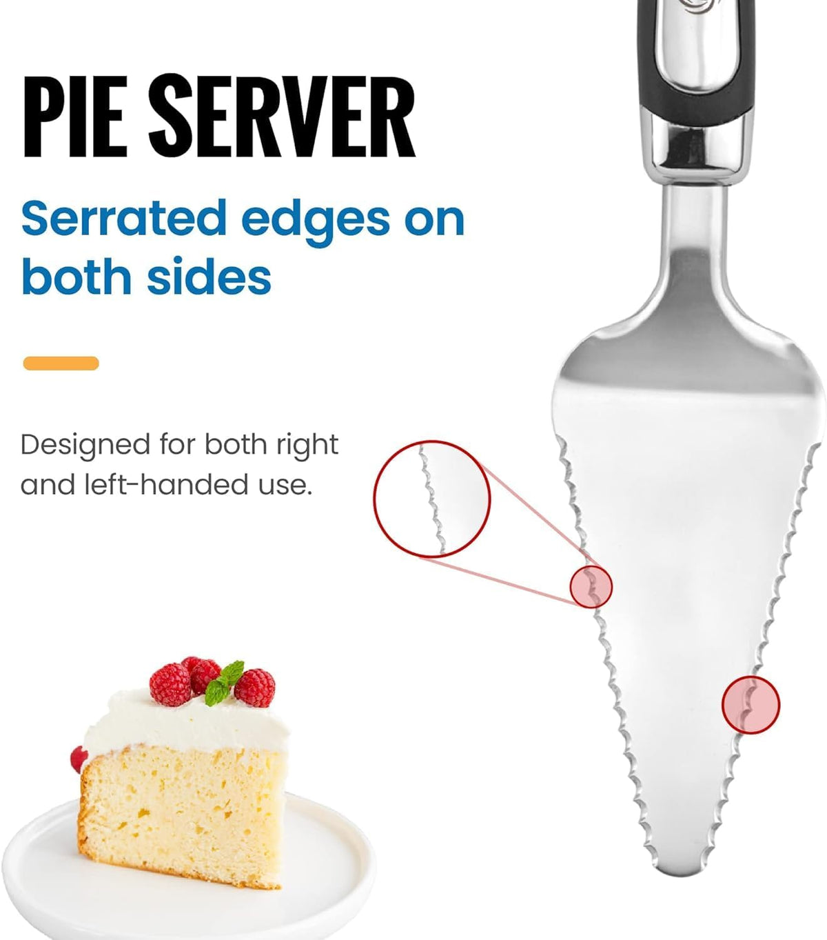 Pie Server Spatula and Cake Slicer Set with Luxury Gift Box, Black Stainless Steel Set - Kitchen