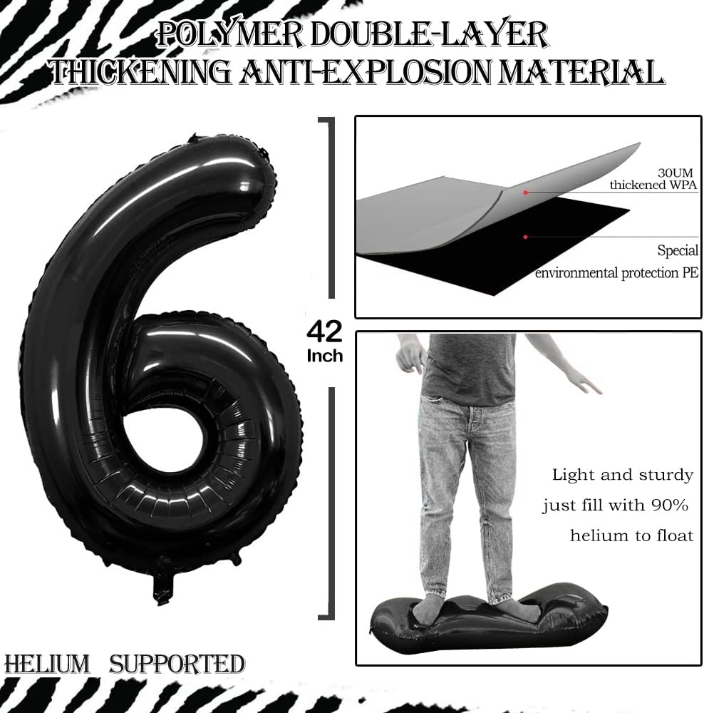 GOER Number 60 Balloons for 60th Birthday Party Decorations,42 Inch Jumbo Foil Helium Balloons for