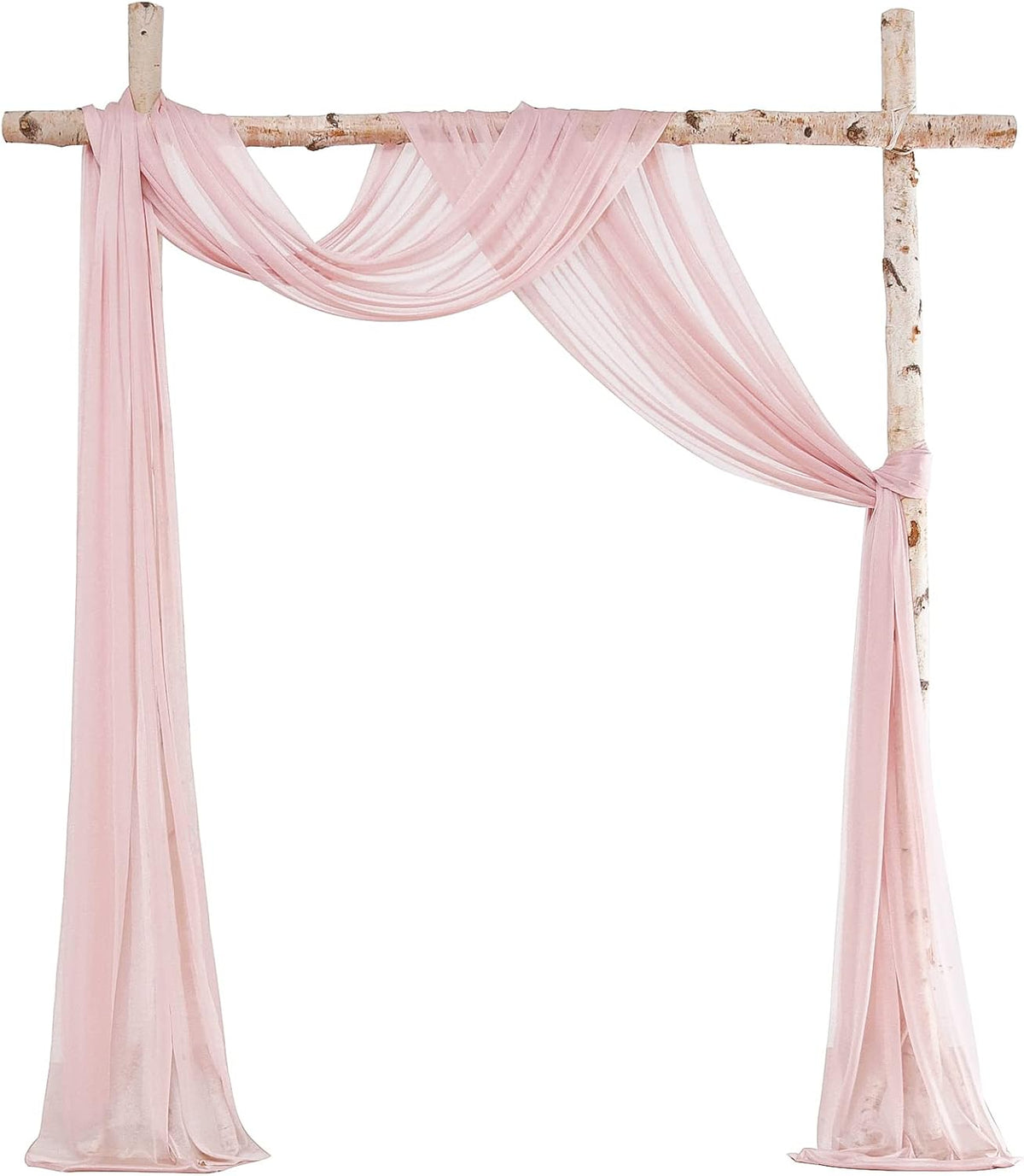 Floroom Wedding Arch Draping Fabric 2 Panels 20Ft Dusty Rose Chiffon Fabric Drapes Arbor Drapery