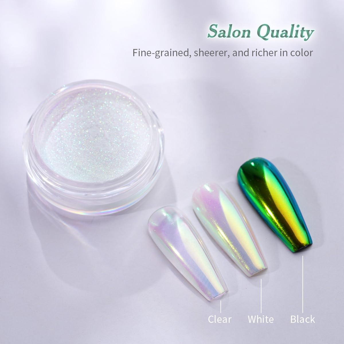 Pretty Diva Aurora Chrome Nail Powder, Unicorn Mermaid Chrome Powder Aurora Nail Powder Pigment