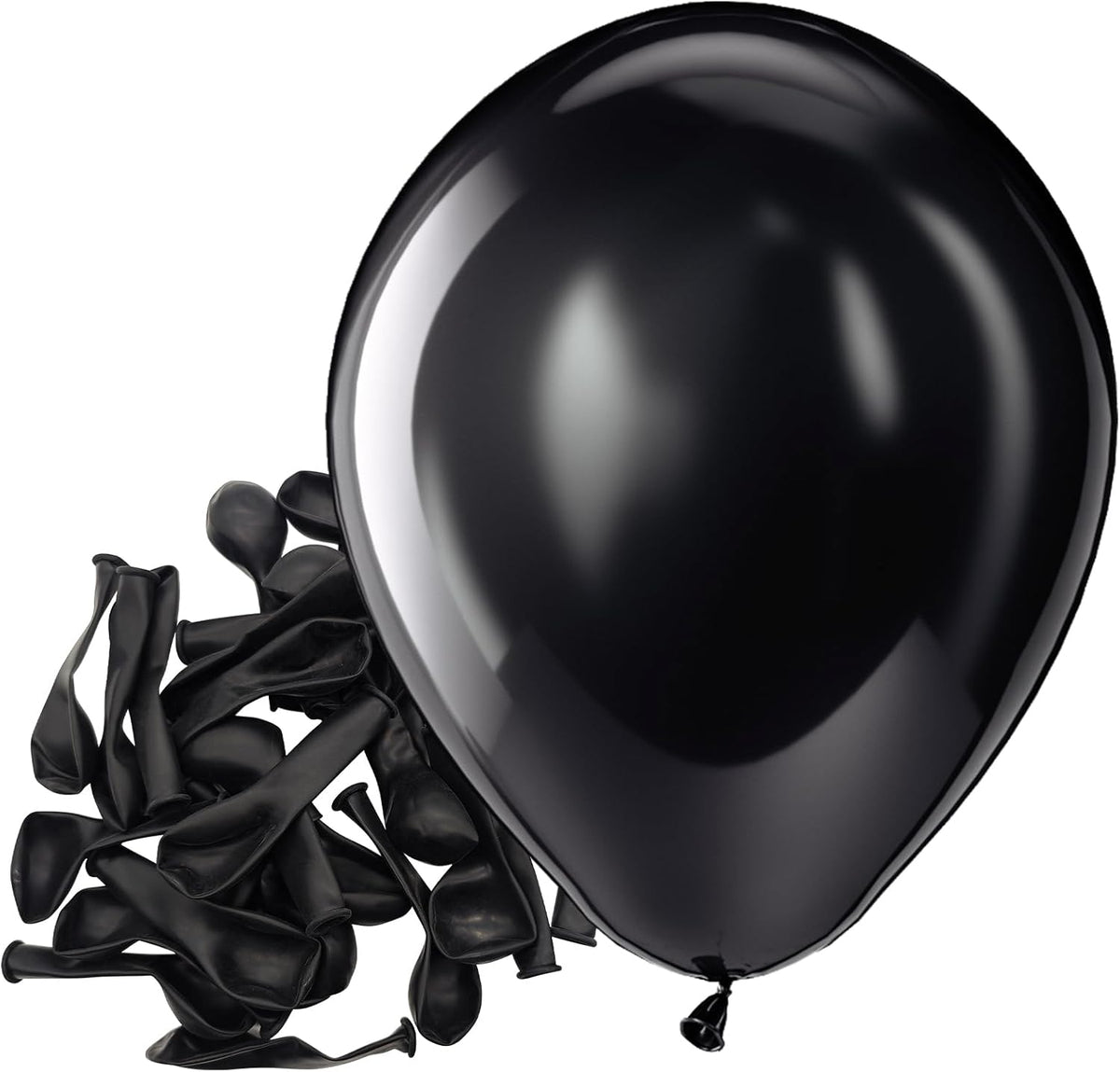 Bezente Black Balloons Latex Party Balloons - 150 Pack 5 inch Matte Black Helium Balloons for Black