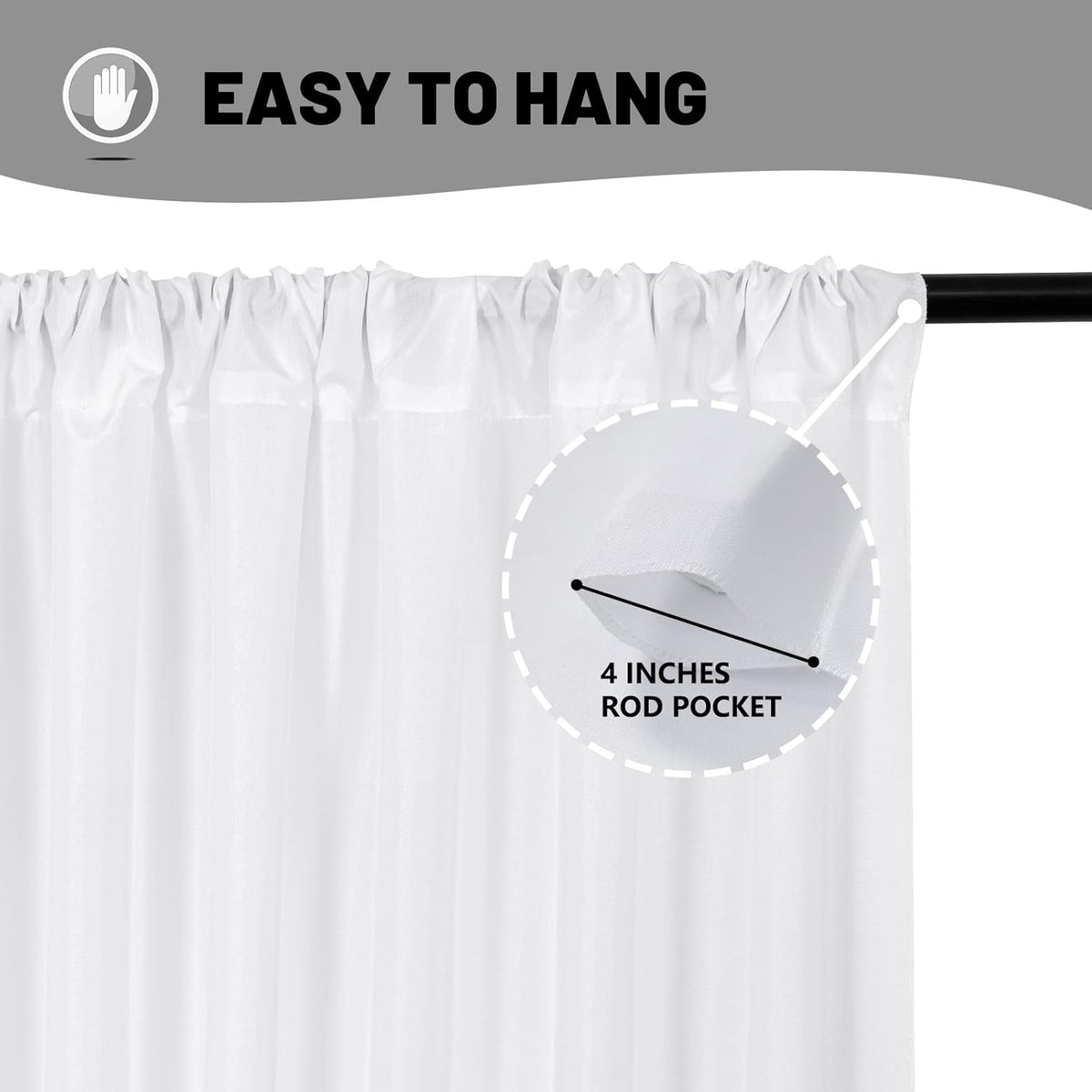 White Backdrop Curtain for Wedding Decor Holiday Party - White Wedding Backdrop Polyester
